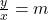 \frac{y}{x} = m