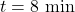 t = 8\ \text{min}